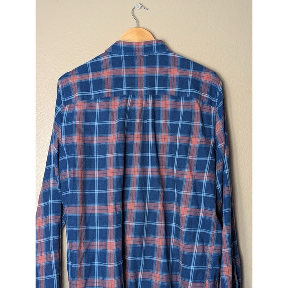 Marine Layer Plaid Flannel Shirt Mens Large Blue Red Cotton - Picture 11 of 14